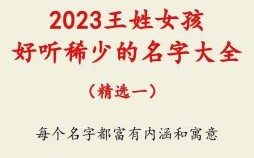 王姓女孩优雅名字大全，好听有气质的王字女名推荐