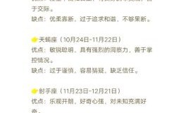 十二星座性格脾气解析：了解你的星座特质与优缺点